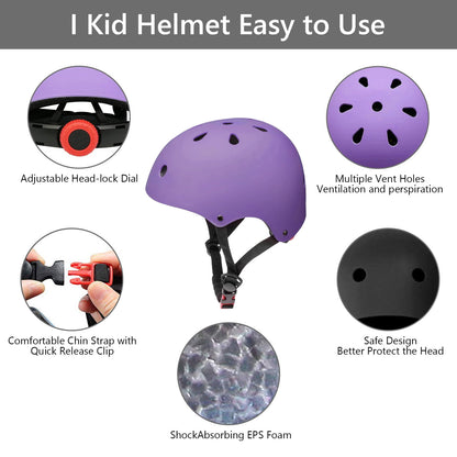 Tripumer Kids Bike Helmet Toddler Ages 3-8 Years Old Boys Girls Children Adjustable Bicycle Helmet Purple