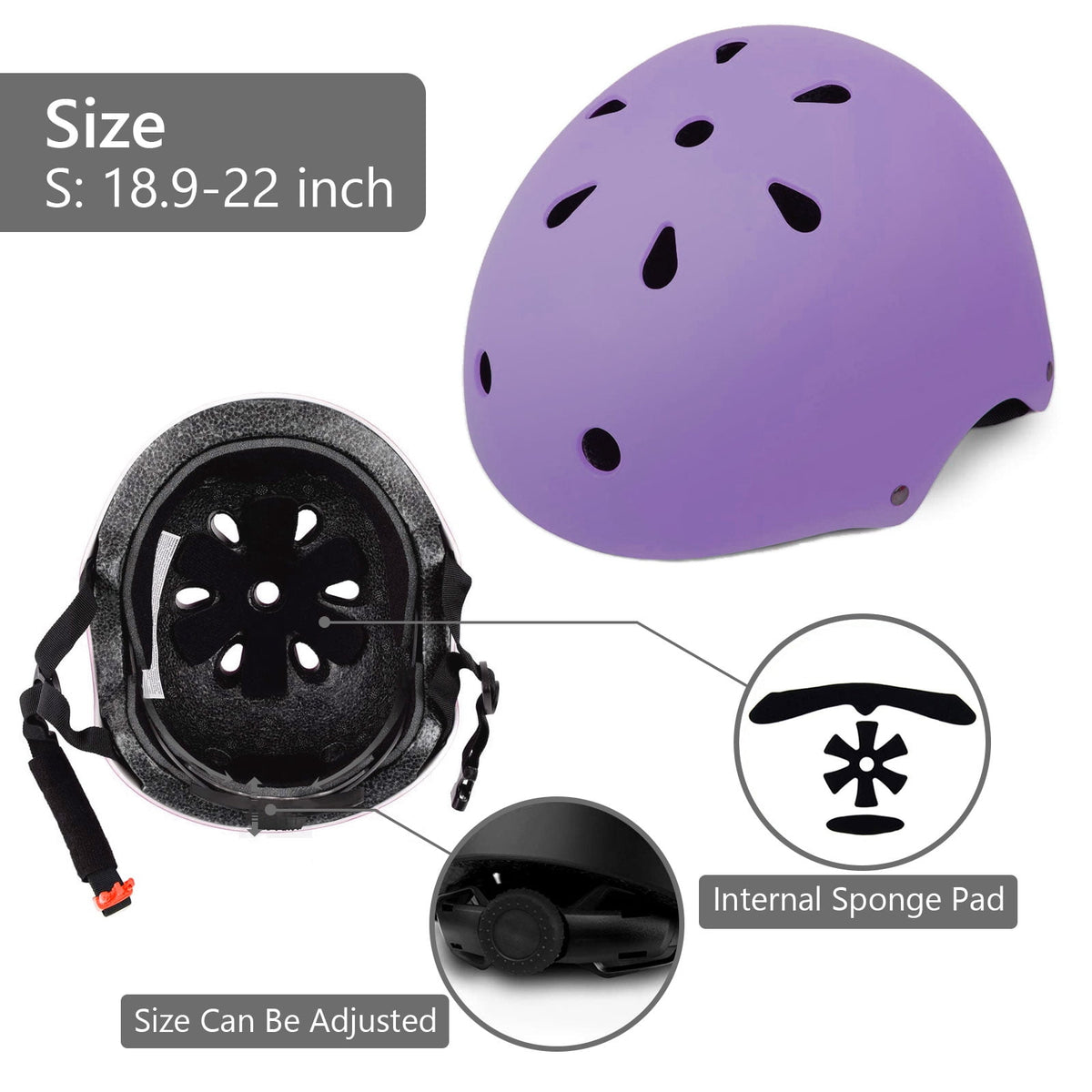 Tripumer Kids Bike Helmet Toddler Ages 3-8 Years Old Boys Girls Children Adjustable Bicycle Helmet Purple