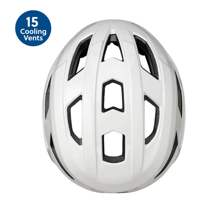 Concord Adult Light Gray Bike Helmet, Adjustable Fit
